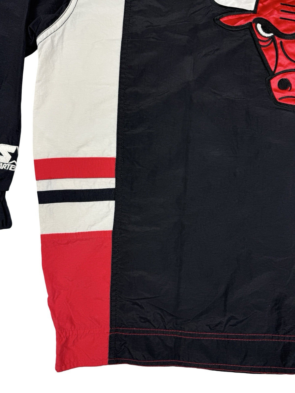 Starter Vintage NBA Chicago Bulls Black Windbreaker Jacket Medium