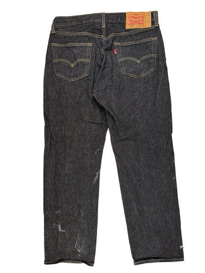 Levi's 501 Dark Blue Denim Grunge Jeans 36W 32L