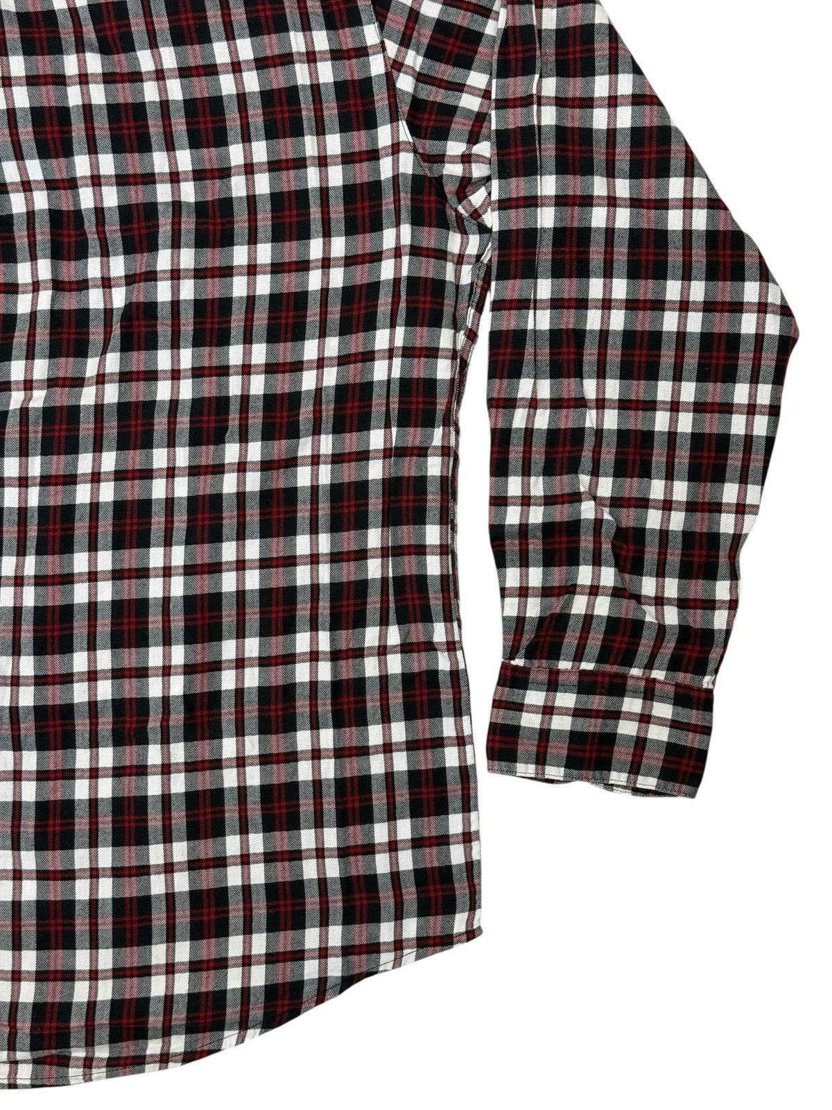 Chaps Retro Red Plaid Cotton Button Up Collared Shirt XL