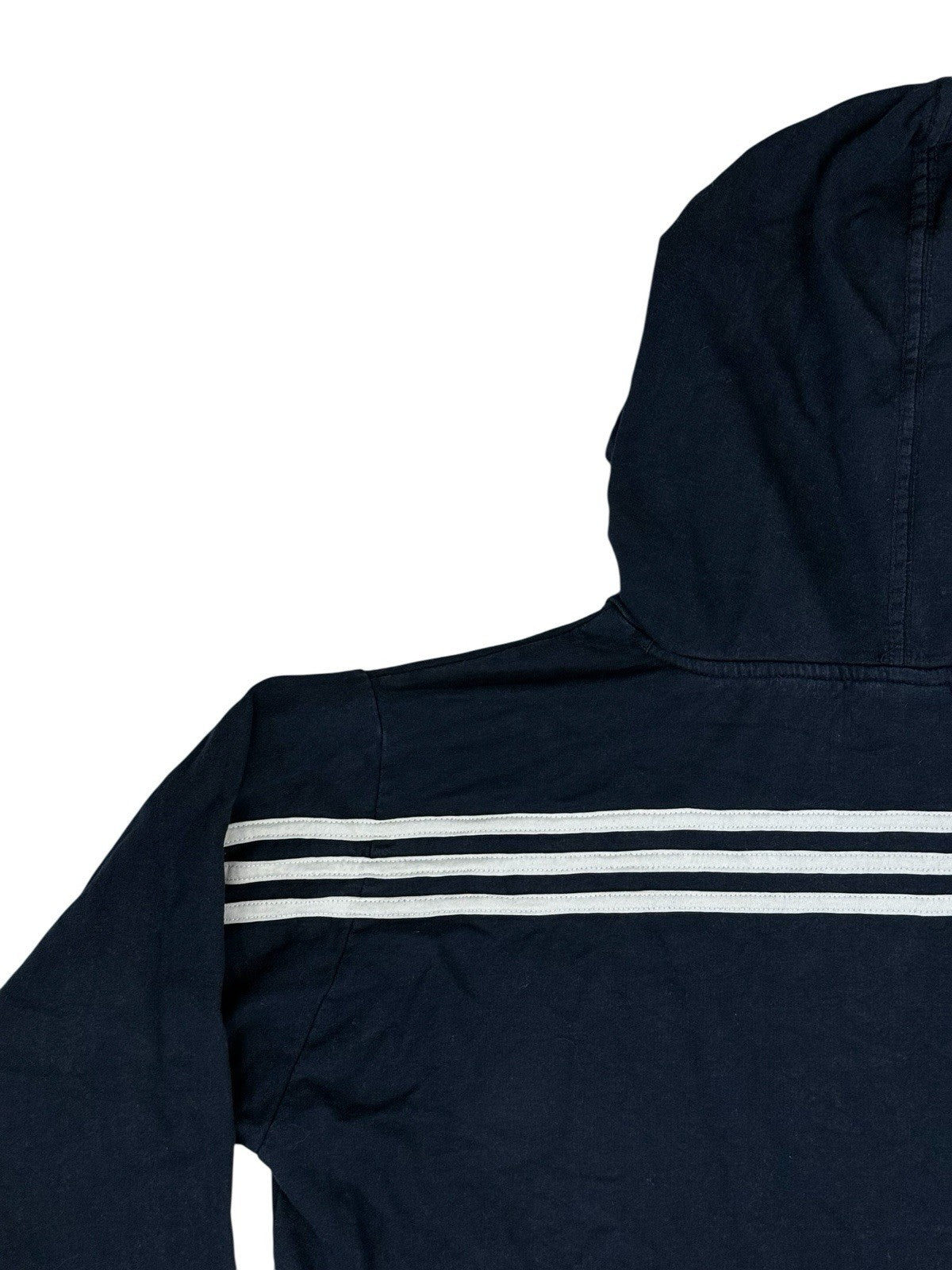 Adidas Blue 3 Stripe Hoodie Medium