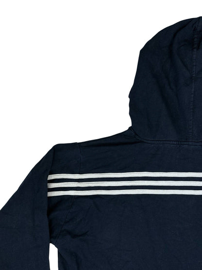Adidas Blue 3 Stripe Hoodie Medium