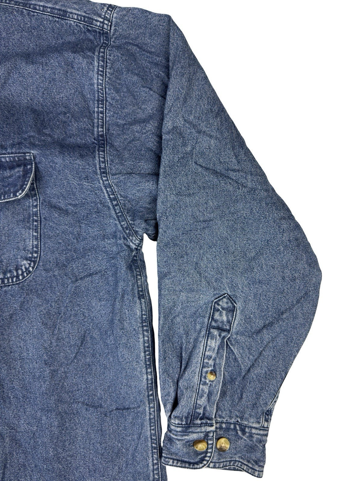 Sun River Vintage Blue Denim Fleece Lined Shirt Jacket Large