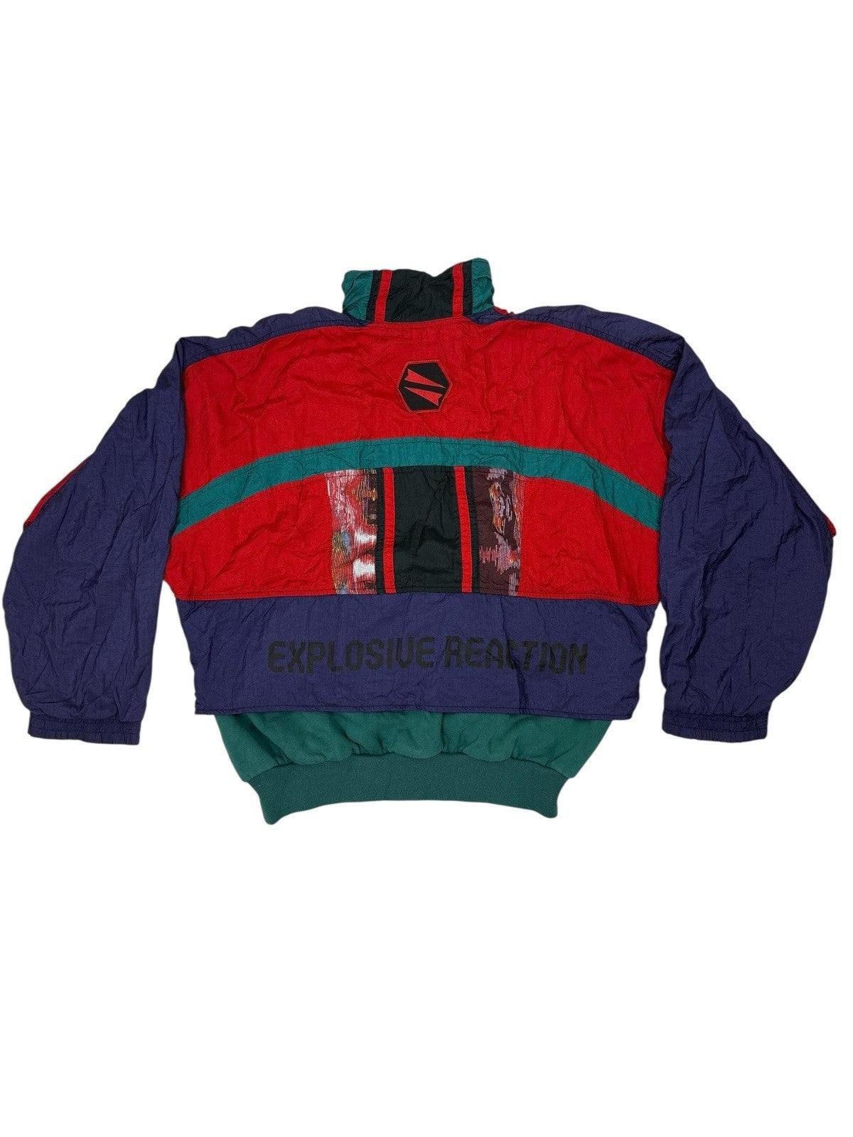 Adidas Vintage Y2K Explosive Reaction Multi Patterned 1/4 Zip Jumper Medium