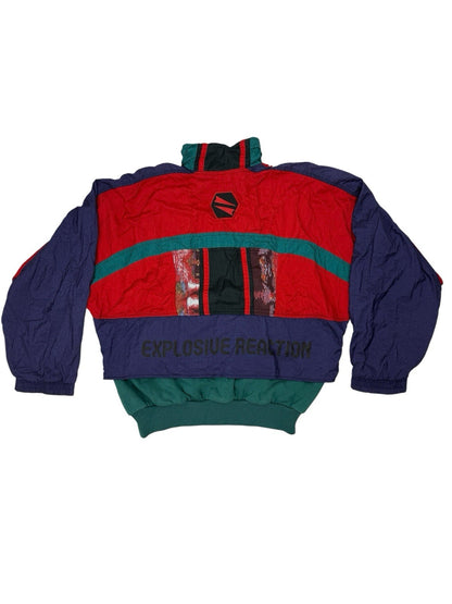 Adidas Vintage Y2K Explosive Reaction Multi Patterned 1/4 Zip Jumper Medium
