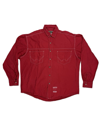 Wrangler Red Vintage 90's Snap Western Shirt Large