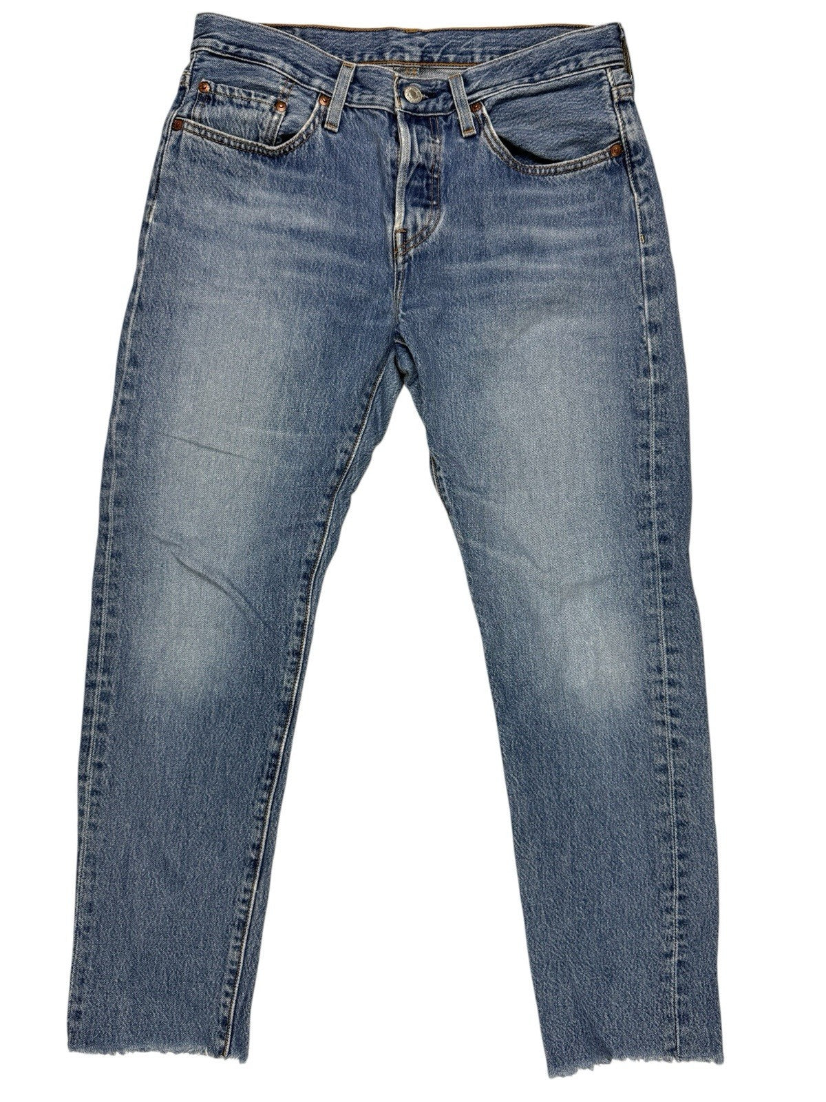 Levi's 501 Mid Wash Blue Straight Leg Denim Jeans 27W 28L