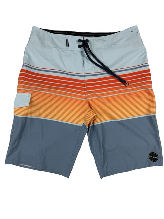 O'Neill Blue Striped Swim Trunk Board Shorts 30W