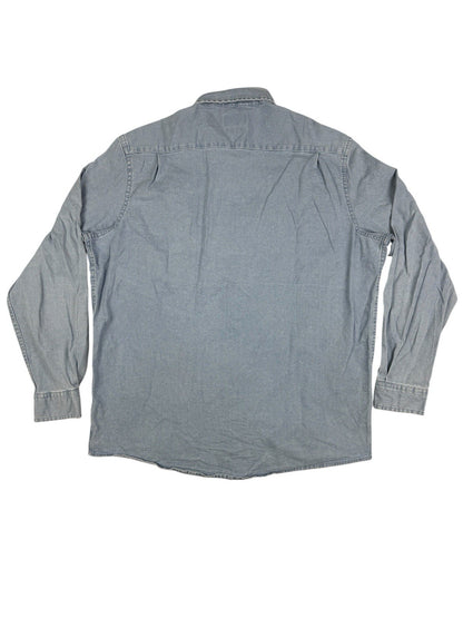 Wrangler Flex Comfort Blue Denim Western Shirt Large
