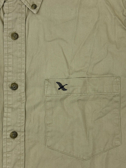 Eddie Bauer Beige Heavy Cotton Collared Shirt Medium