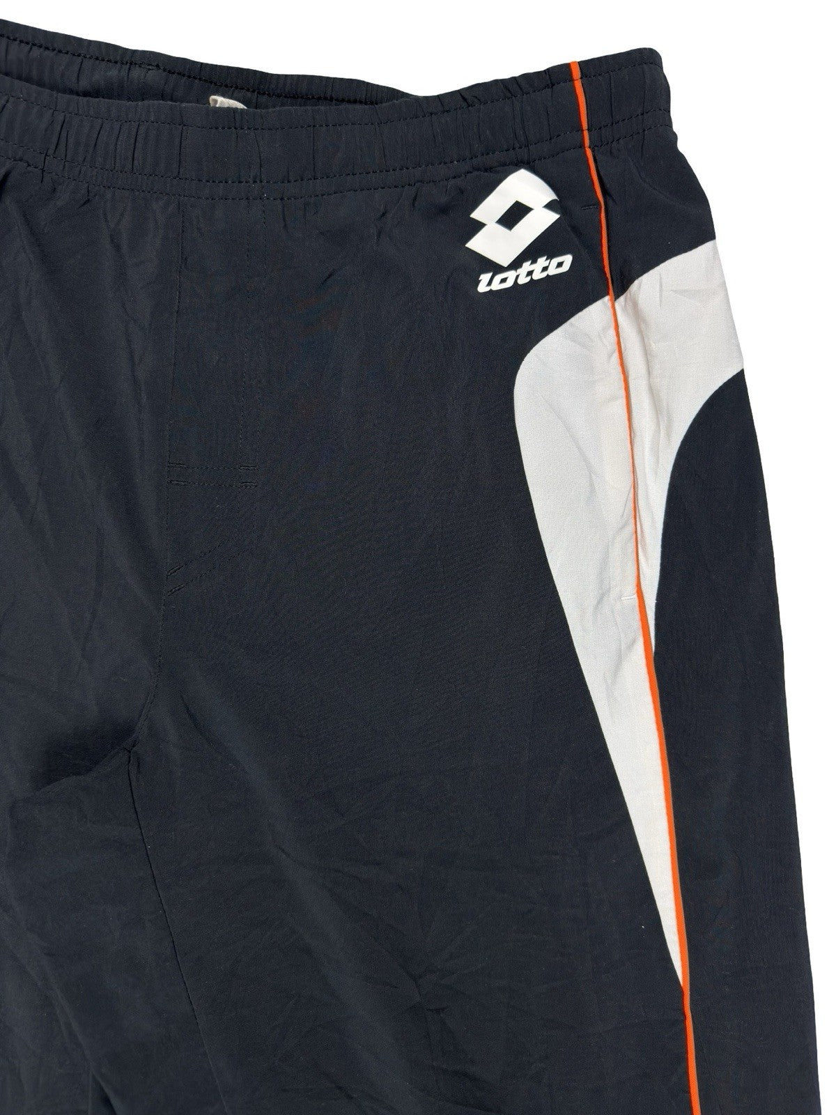 Lotto Black White Mesh Lined Adjustable Tracksuit Bottoms Medium