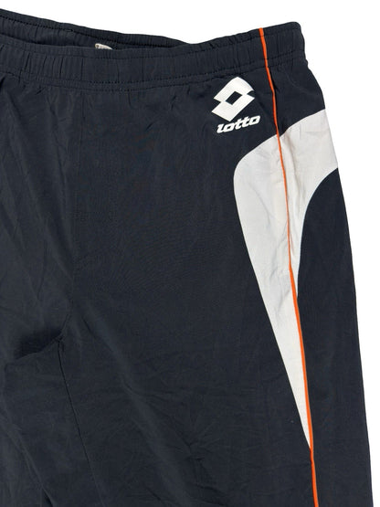 Lotto Black White Mesh Lined Adjustable Tracksuit Bottoms Medium