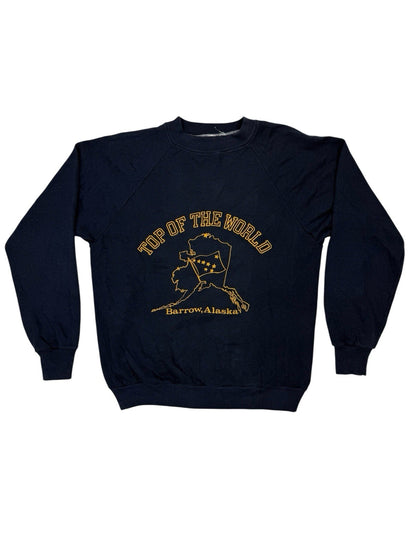 Vintage Blue Top of The World Alaska Print Jumper Small