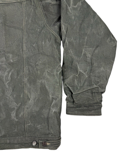Barcode Jeans Grey Denim Y2K Sherpa Lined Utility Jacket XL