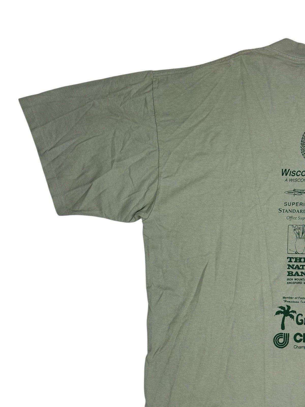 Vintage Green Cotton Michigan Triathlon '97 Americana Top XL