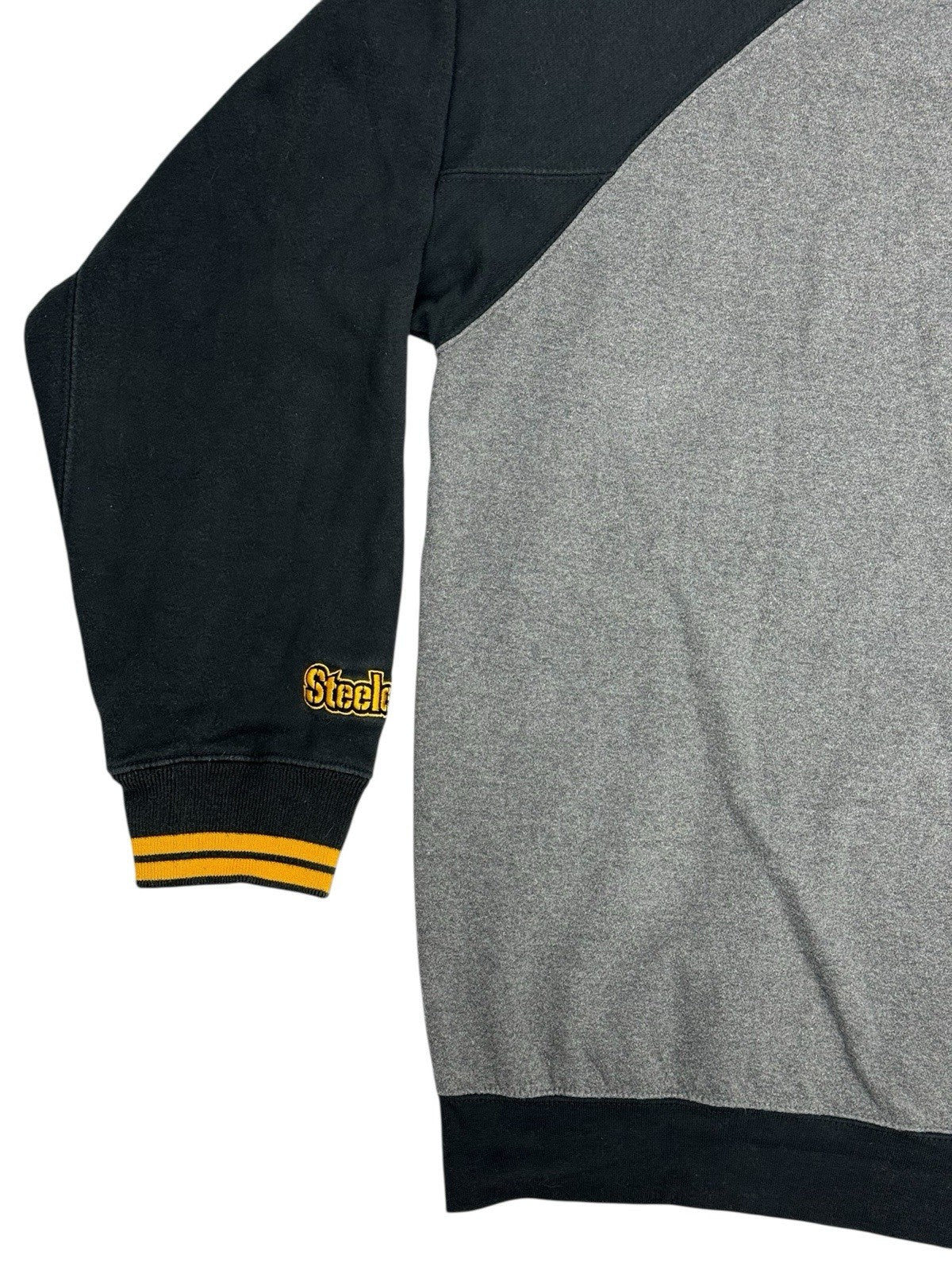 NFL Pittsburgh Steelers Retro Grey Zip Hoodie Jacket XL