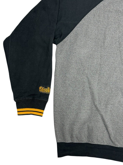 NFL Pittsburgh Steelers Retro Grey Zip Hoodie Jacket XL