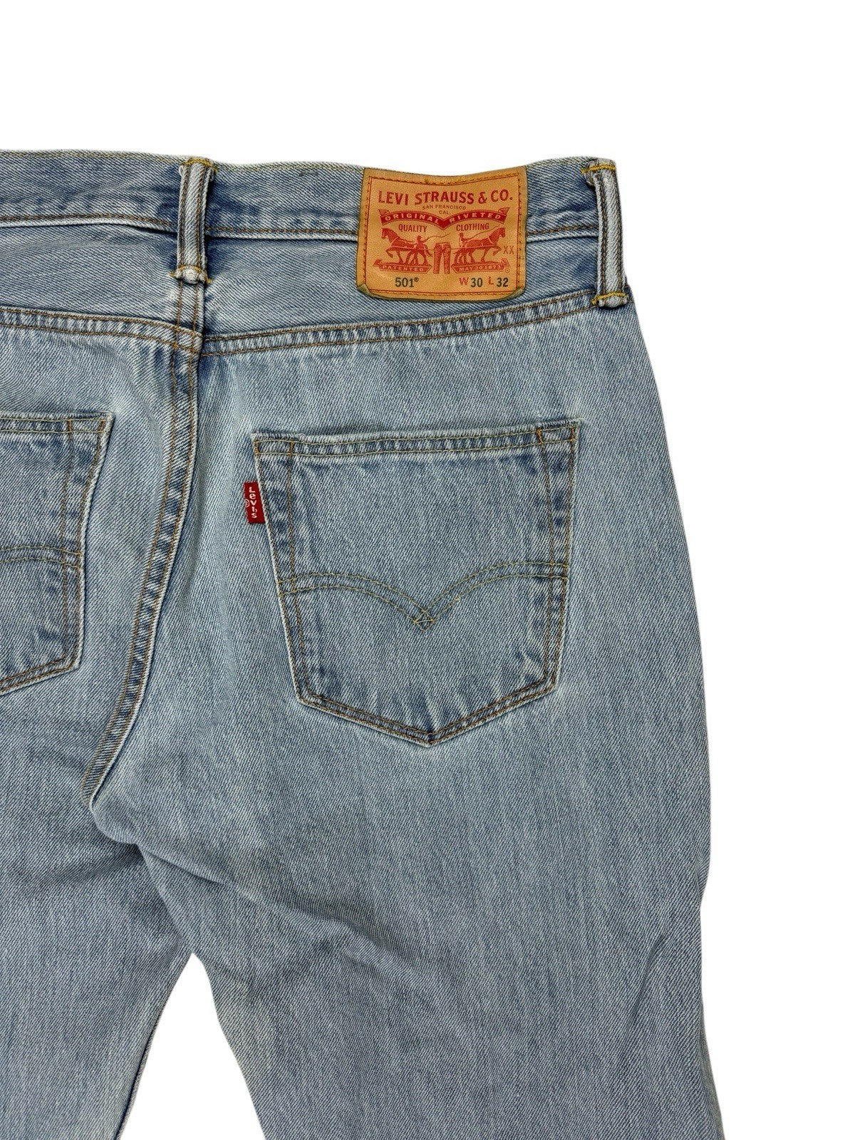 Levi's 501 Blue Denim Straight Leg Jeans 30W 29L