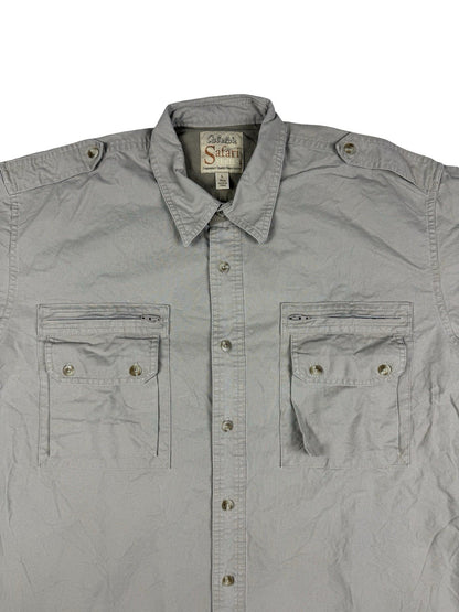 Cabela's Vintage Beige Safari Series Short Sleeve Cargo Shirt Large