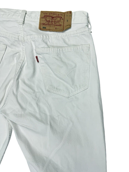Levi's 501 Vintage 90's White Denim Jeans 33W 32L