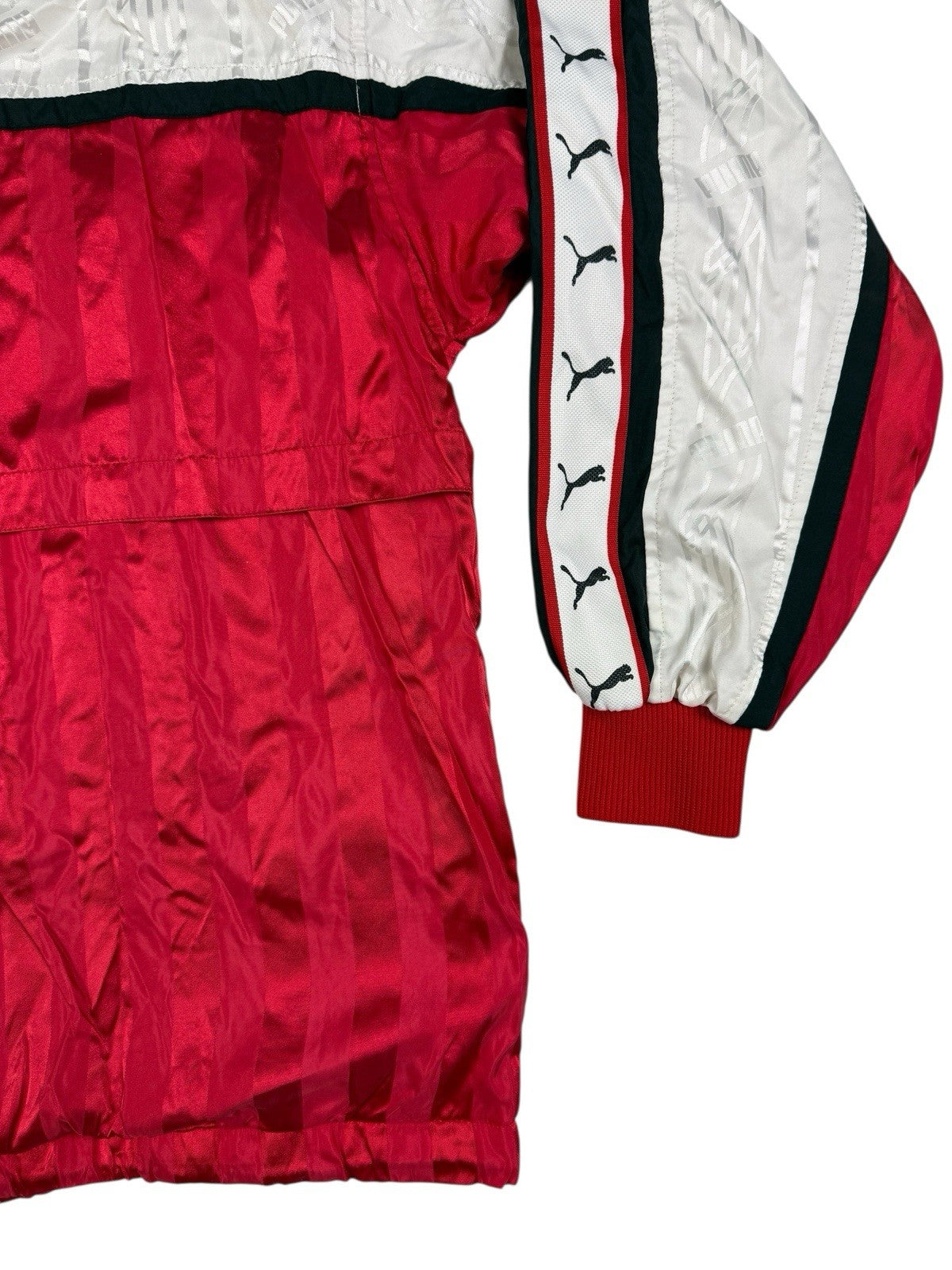 Puma Retro Japanese Line Red Striped Zip Y2K Track Jacket Small