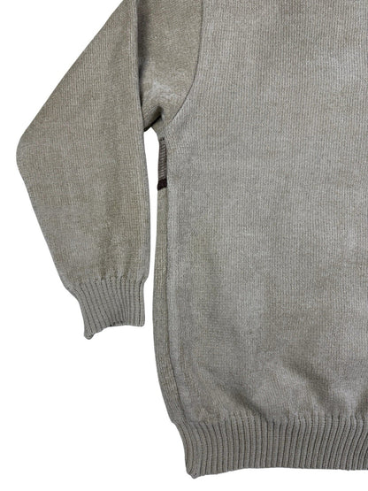 Galvanize Brown Beige Knit Zip Jumper Jacket Large