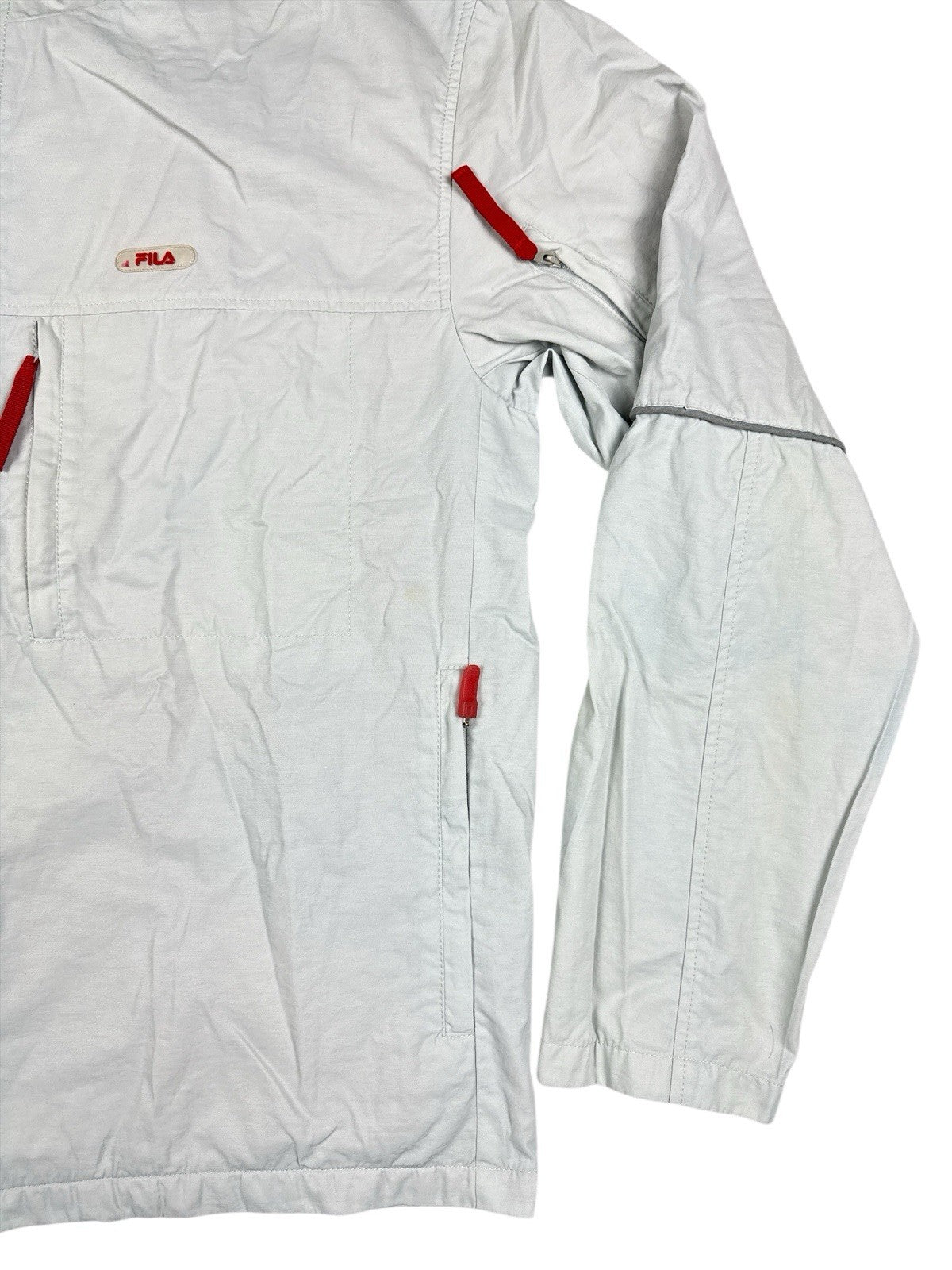 Fila Retro Grey Mesh Lined Y2K Zip Track Jacket XL