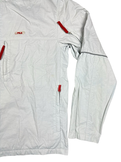 Fila Retro Grey Mesh Lined Y2K Zip Track Jacket XL