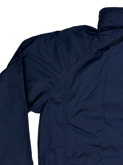 LL Bean Blue Zip Hooded Windbreaker Jacket Large