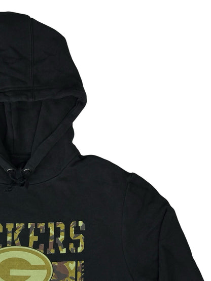 NFL Black Green Bay Packers Camo Print Hoodie Large