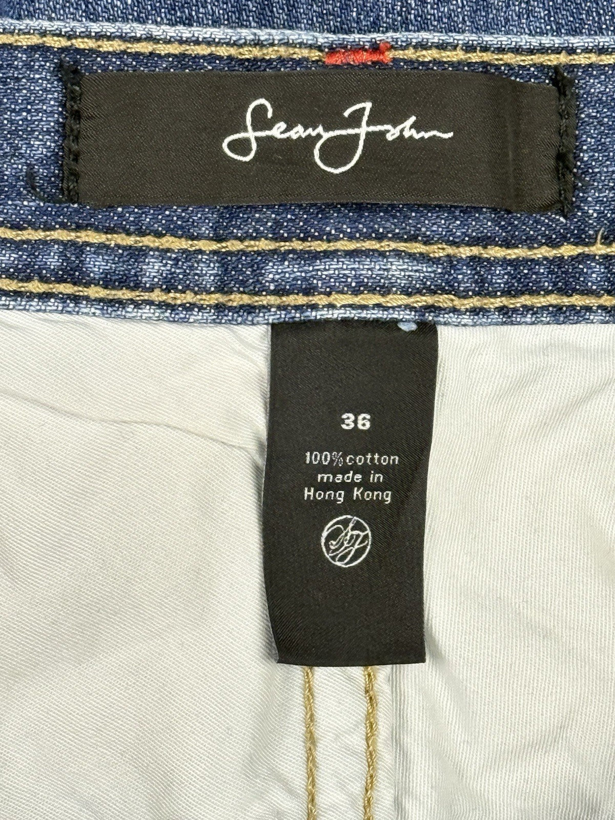 Sean John Retro Blue Wide Leg Relax Hip Hop Denim Jeans 36W 34L