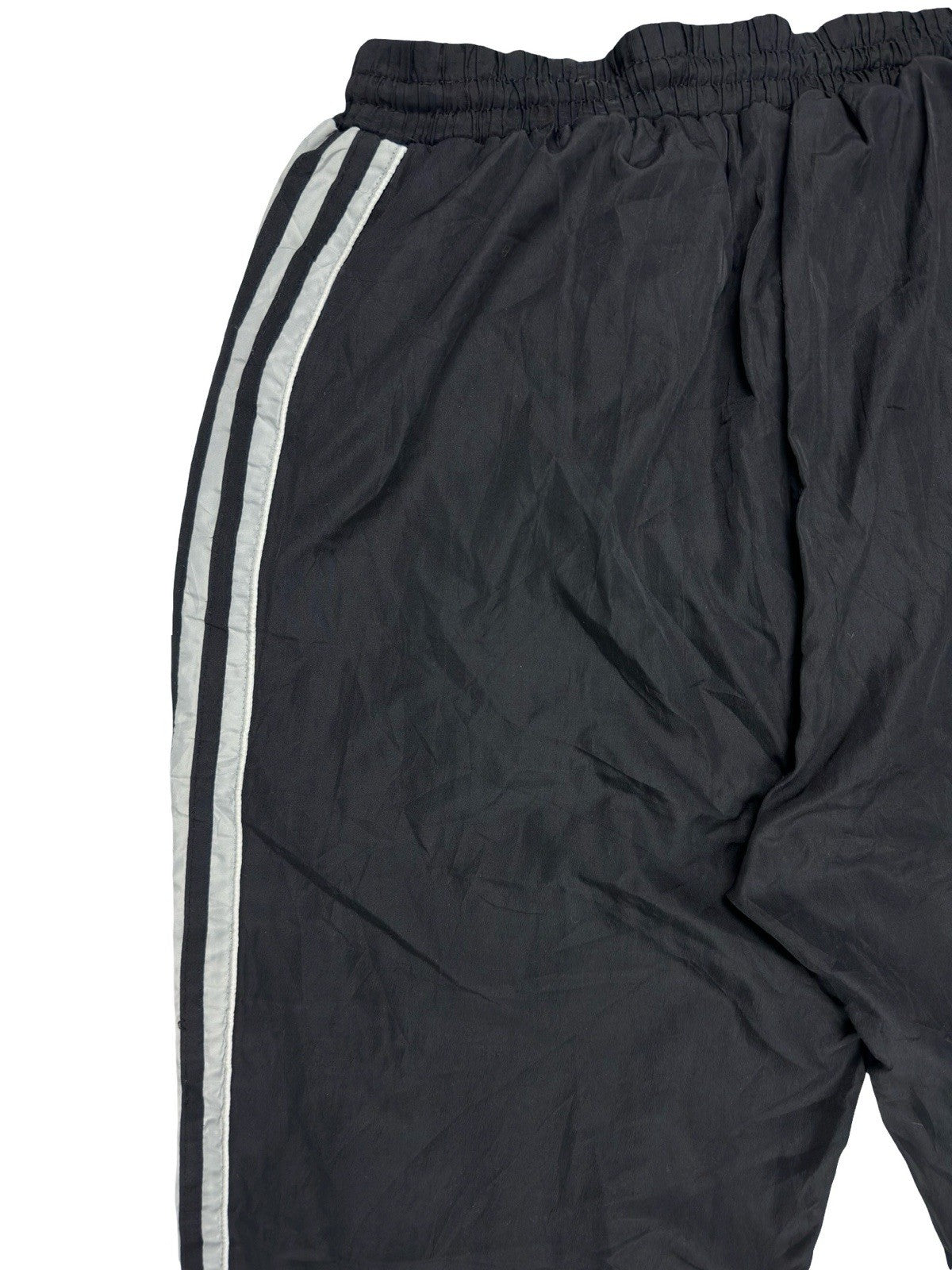 Adidas Vintage Lined Black Polyester Tracksuit Bottoms Pant Trousers Large