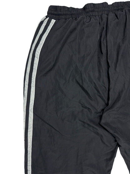 Adidas Vintage Lined Black Polyester Tracksuit Bottoms Pant Trousers Large