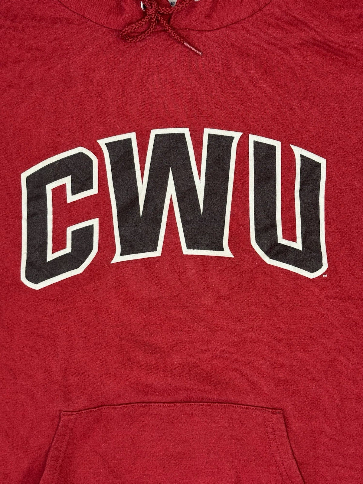 Champion Red CWU Wildcats Sweatshirt Hoodie USA College Medium