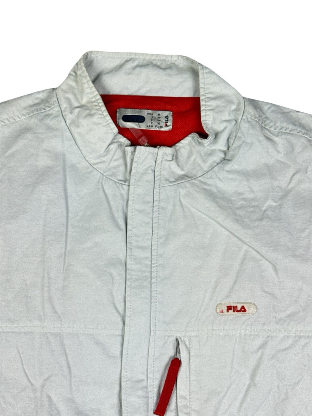 Fila Retro Grey Mesh Lined Y2K Zip Track Jacket XL