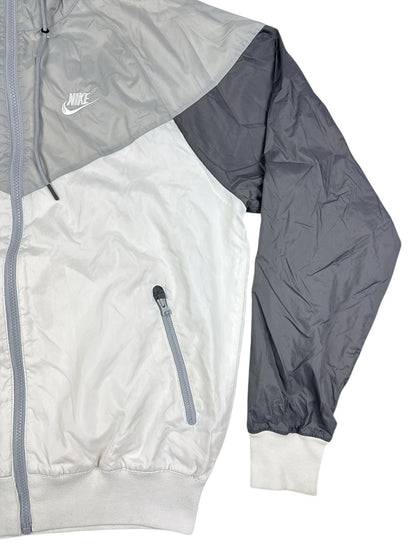 Nike Grey Nylon Windrunner Hooded Track Jacket XS