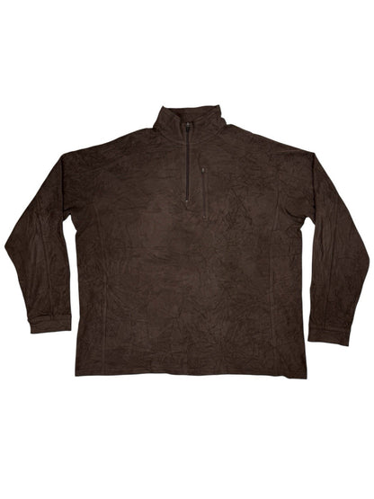 LL Bean Brown 1/4 Zip Fleece Jumper 2XL Tall