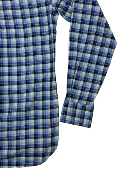 Tommy Hilfiger Blue Plaid Collared Shirt Medium