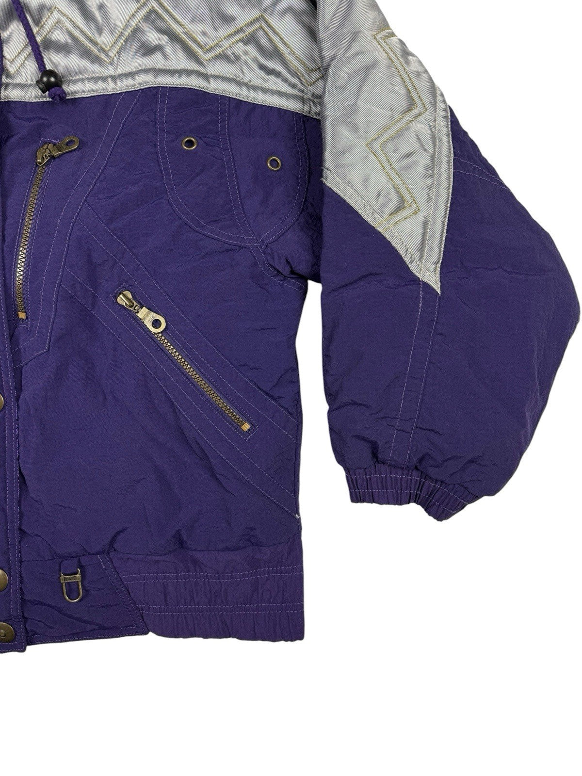 Retro Rodeo Purple Insulated Outdoor Y2K Zip Ski Jacket Women's Size 14