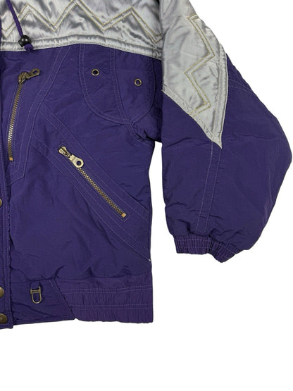 Retro Rodeo Purple Insulated Outdoor Y2K Zip Ski Jacket Women's Size 14