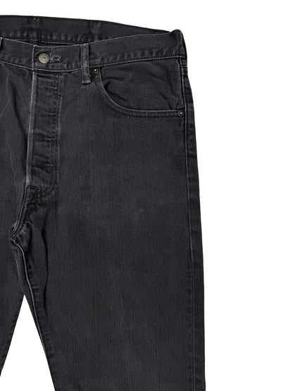 Levi's 501 Black Denim Straight Leg Jeans 38W 32L