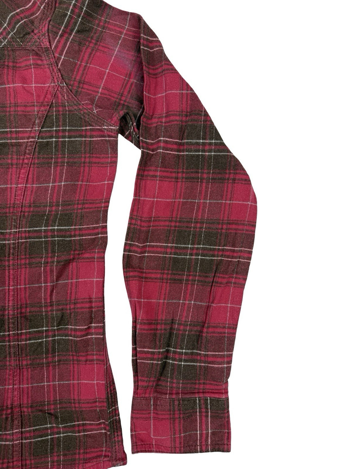 Carhartt Red Plaid Flannel Button Stretch Shirt Womens Small