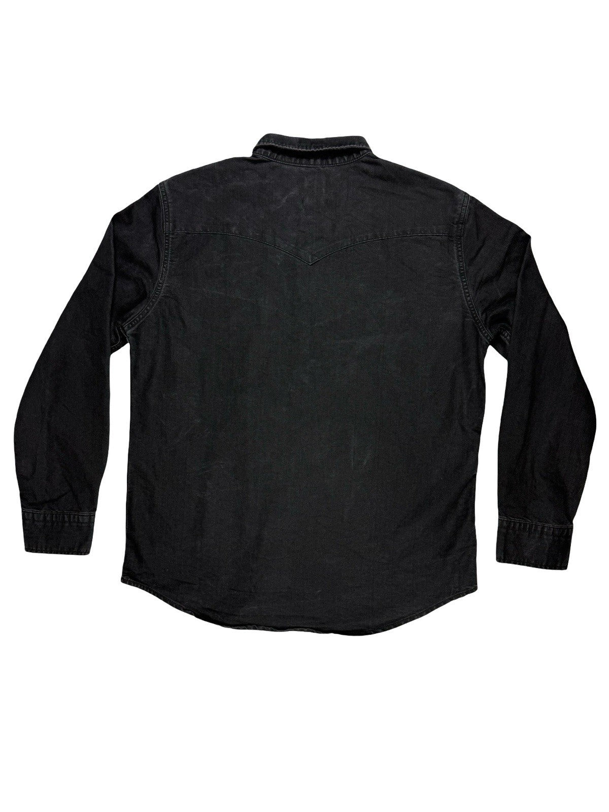 Levi's Faded Black Pearl Snap Western Denim Shirt Large