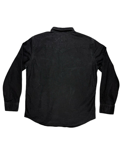 Levi's Faded Black Pearl Snap Western Denim Shirt Large