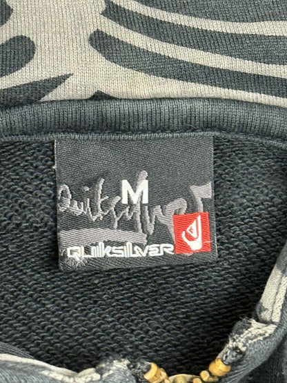 Quicksilver Black Zip Hoodie Jacket Medium
