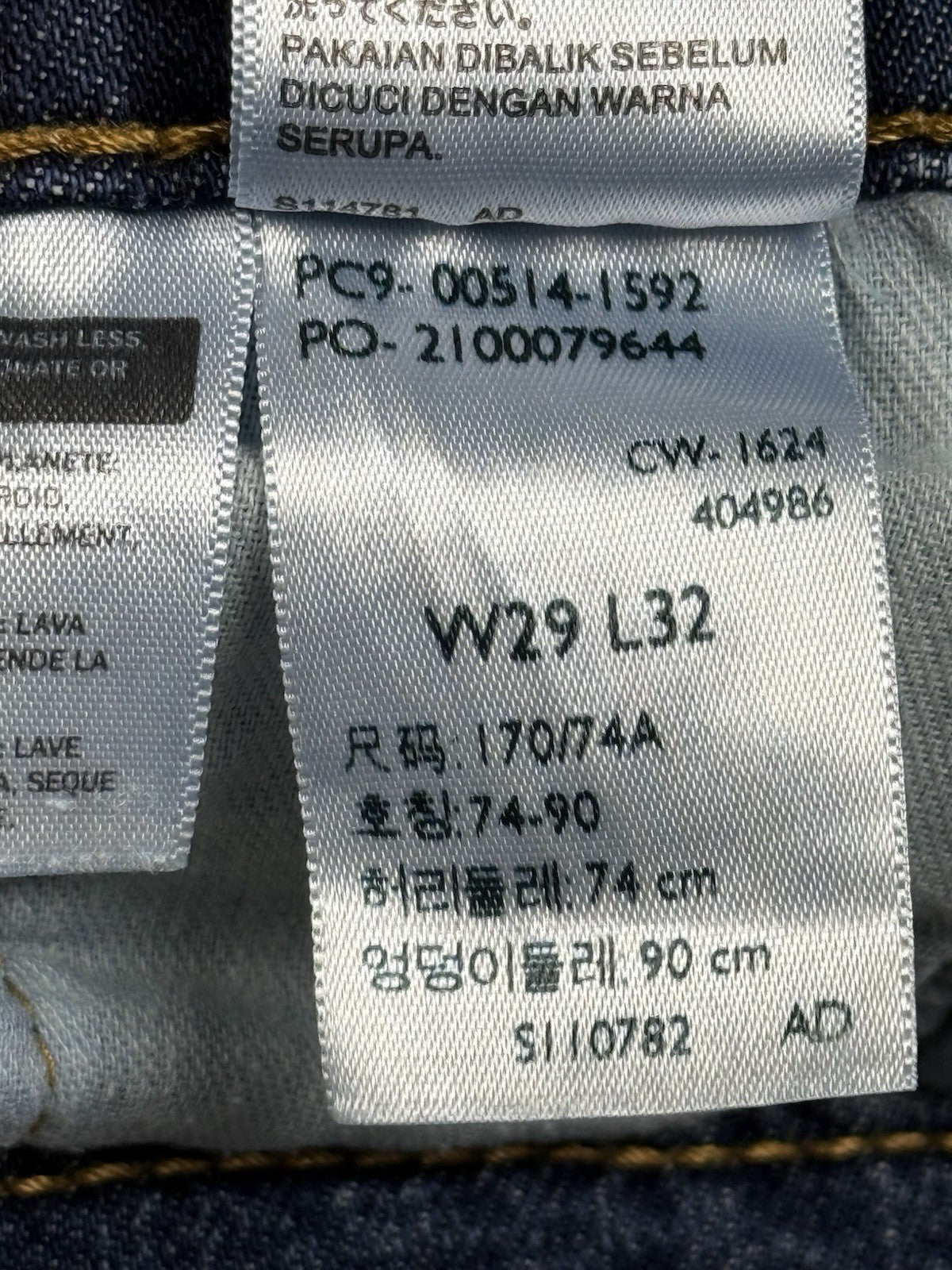 Levi's 514 Blue Denim Jeans 29W 32L