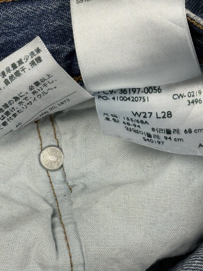 Levi's 501 Mid Wash Blue Straight Leg Denim Jeans 27W 28L
