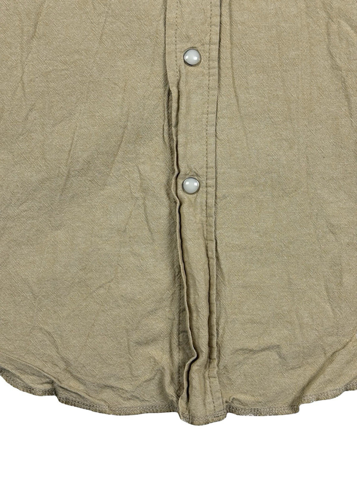 Wrangler Beige Pearl Snap Cowboy Cut Western Shirt Large