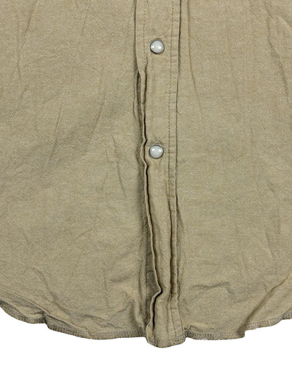 Wrangler Beige Pearl Snap Cowboy Cut Western Shirt Large