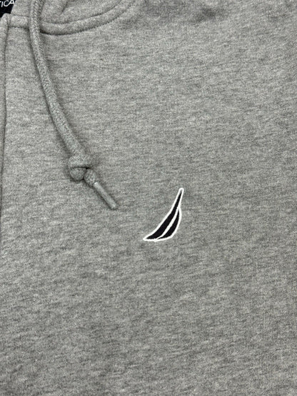 Nautica Grey Zip Through Embroidered Hoodie Jacket Large