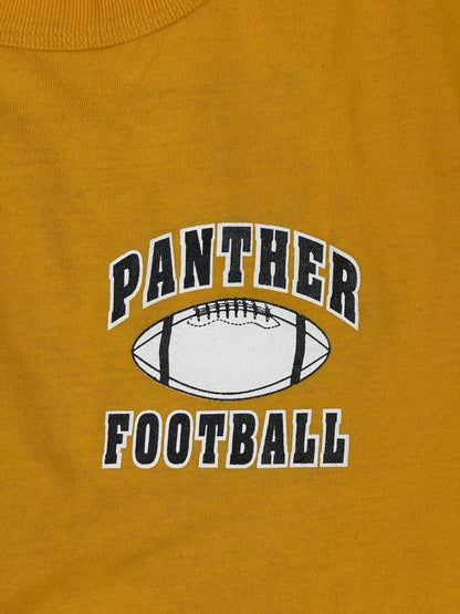 Panther Football Retro Yellow American Sports Cotton Blend Printed Top Medium